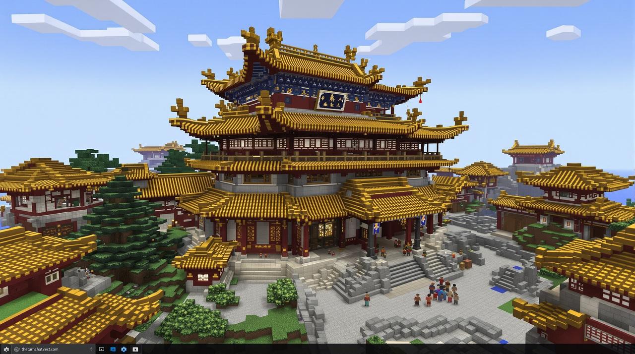 MC创作模式 - 建造紫禁城 - 方块建筑师 - 火鸟影视网直播 火鸟影视网直播 - MC创作模式 - 建造紫禁城